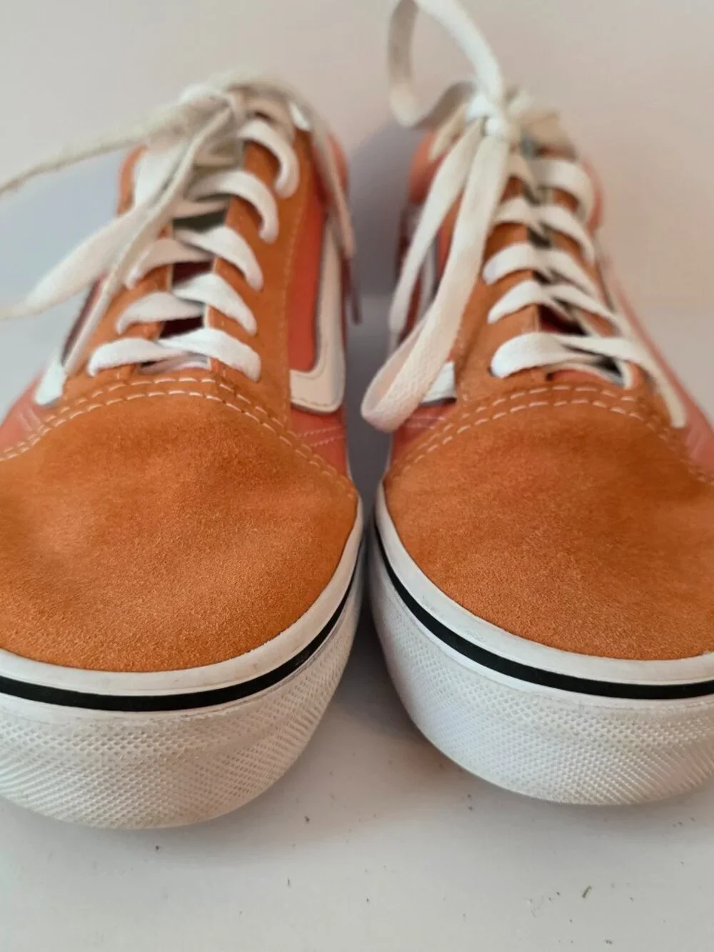 Vans Old Skool Low Top, Orange Canvas & Suede Youth Sneakers, Size 4.5